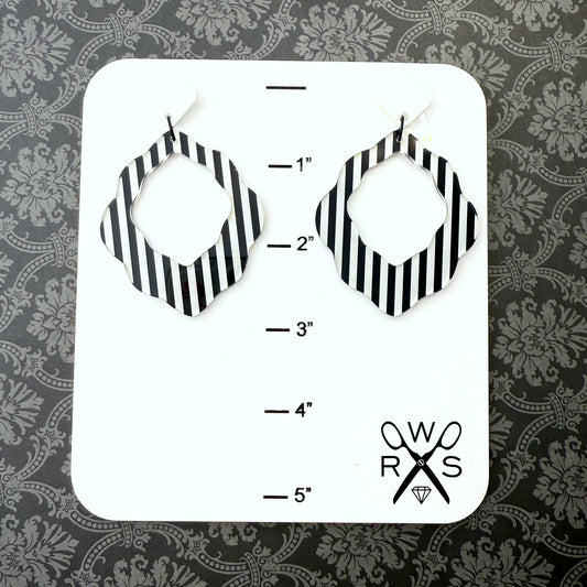 Big Flirt Dangles in Black and White Stripe