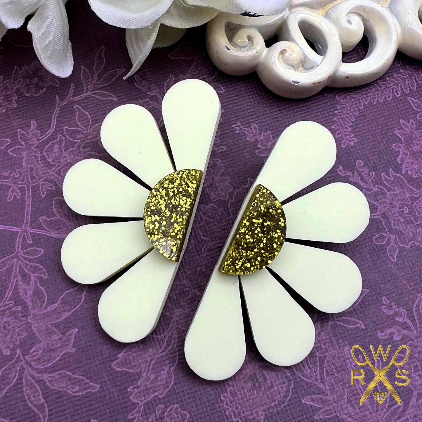 Darling Daisy Statement Studs in Yellow Pastel