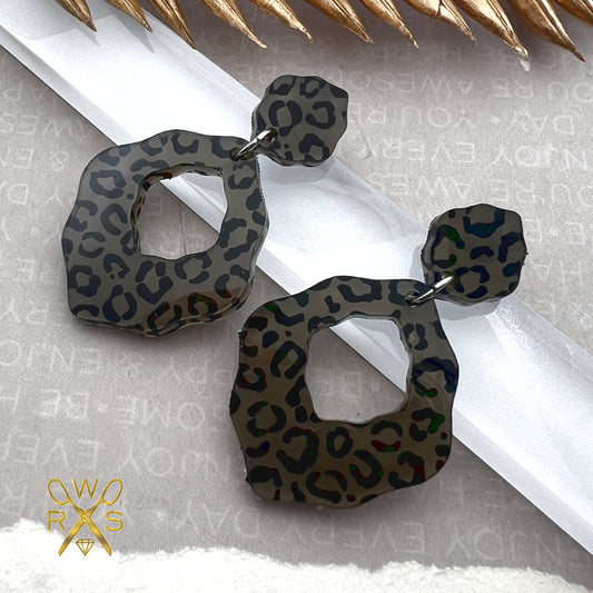 Flirty Dangles in Smoke Leopard