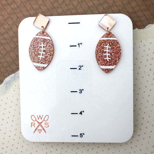 Glitter Football Dangles