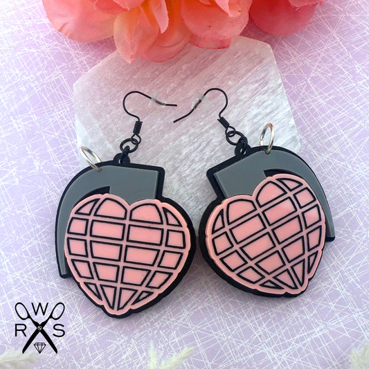 Love Bomb Dangles in Pastel Pink