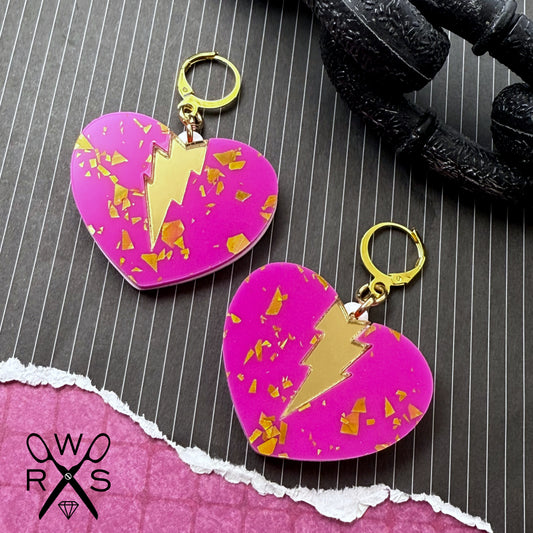 Lovestruck Huggies in Pink and Gold Flake