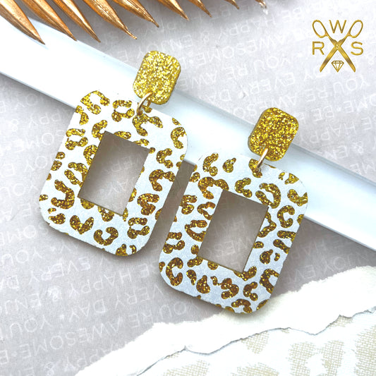 Ventana Dangles in Gold Leopard