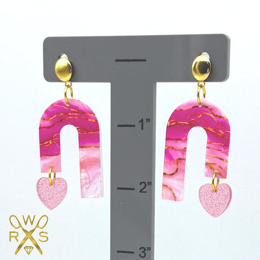 Adore Dangles in Pink Waves