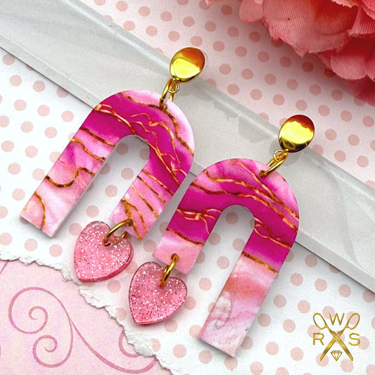 Adore Dangles in Pink Waves