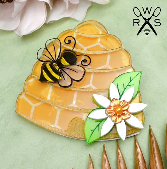 Back to the Hive Bee Brooch - Laser Cut Acrylic