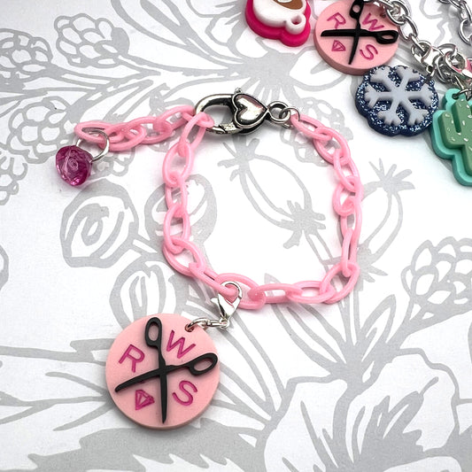 Bestie Charm Club Bracelet in Pink