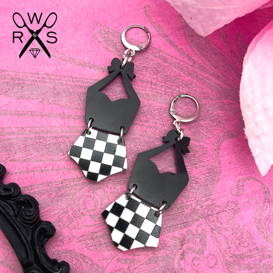 Bikini Babe Huggies in Black and White Checkered