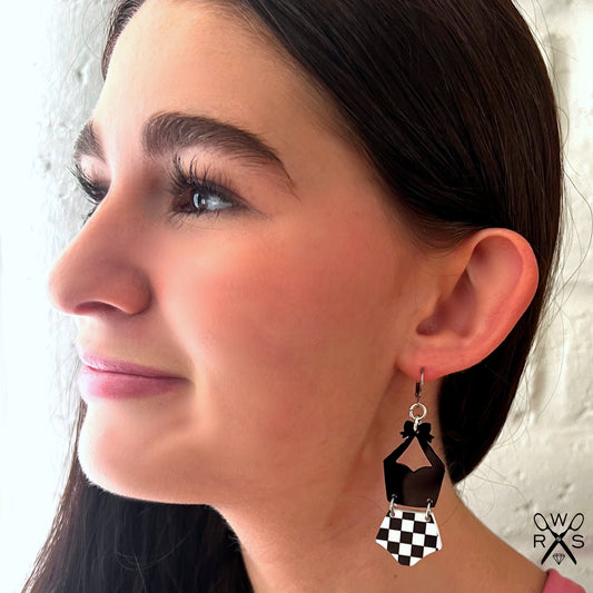 Bikini Babe Huggies in Black and White Checkered