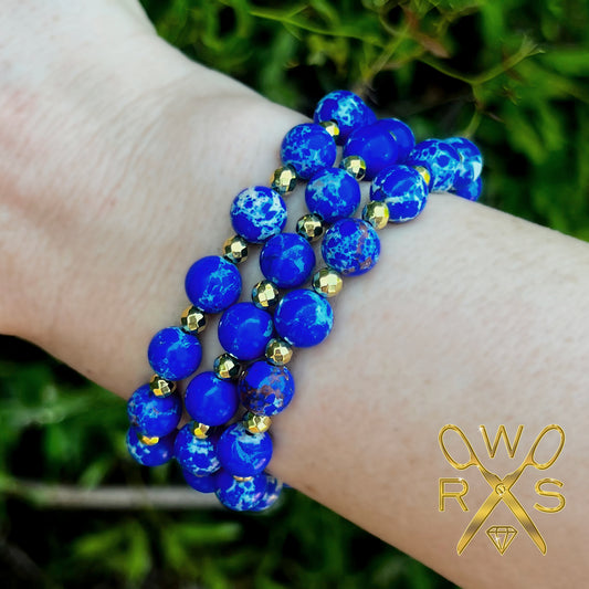 SALE Gemstone Bracelet - Blue Jasper