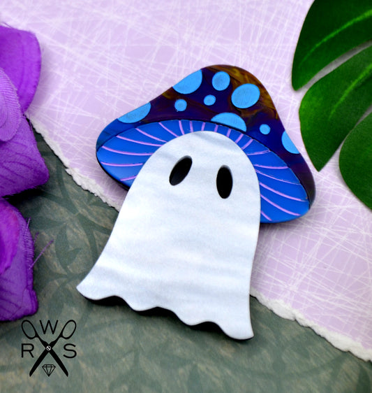 Boo Shroom Brooch - Laser Cut Acrylic