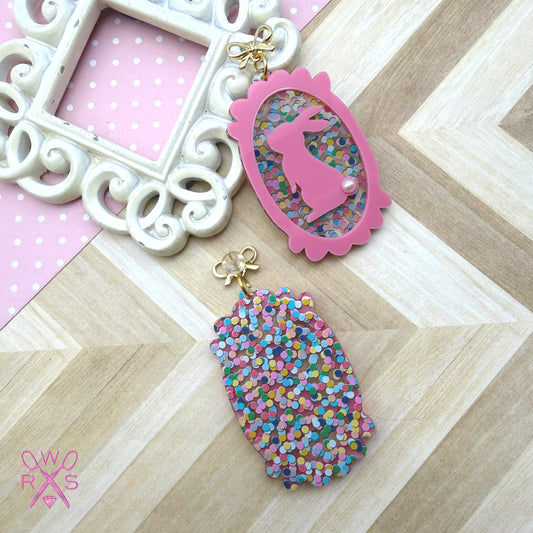 Cameo Cottontail Dangles in Bubblegum Pink