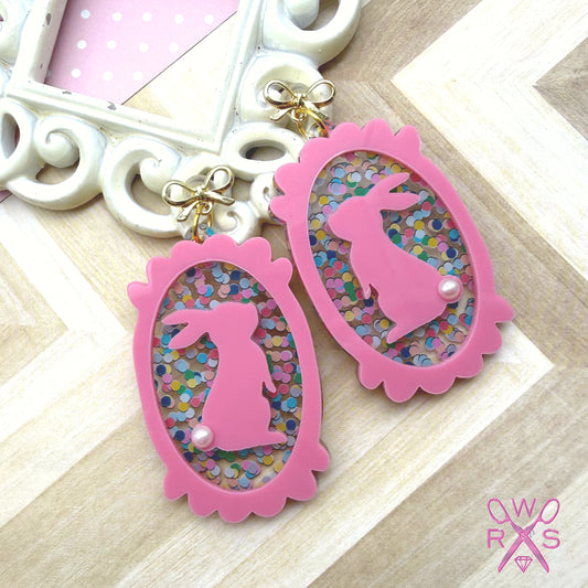 Cameo Cottontail Dangles in Bubblegum Pink