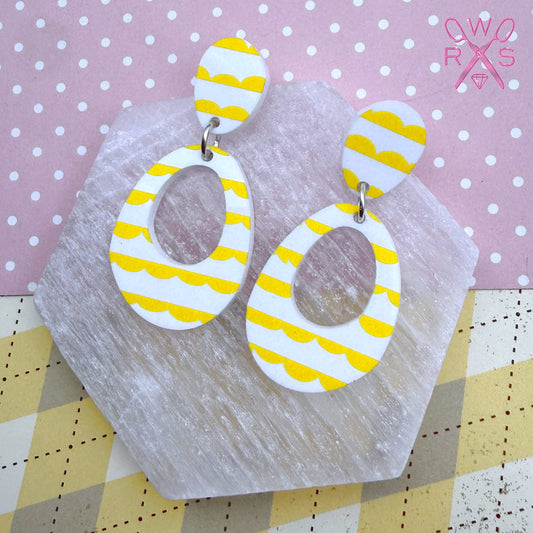 Everyday Dangles in Buttery Yellow Stripes