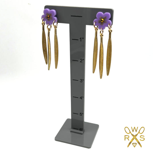 Gilded Leaf Dangles in Lavender
