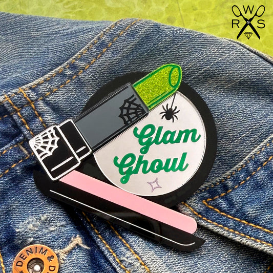 Glam Ghoul Lipstick and Compact Brooch