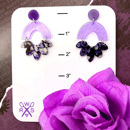 Happy Bloom Dangles in Purple Ink
