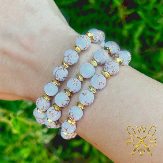 SALE Gemstone Bracelet - Howlite