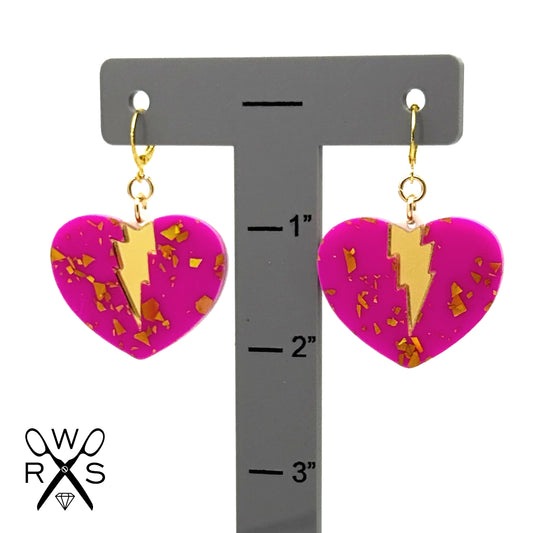 Lovestruck Huggies in Pink and Gold Flake