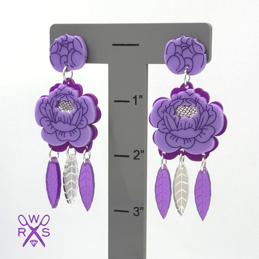 Luxe Petals Dangles in Purple
