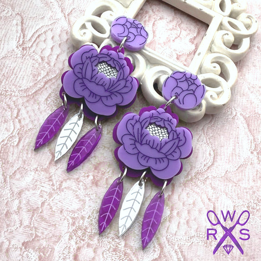 Luxe Petals Dangles in Purple