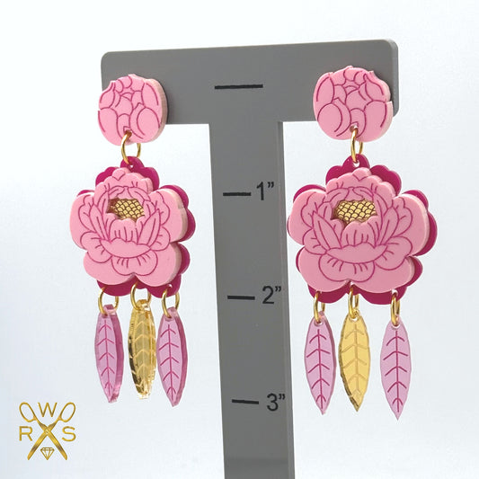 Luxe Petals Dangles in Pink