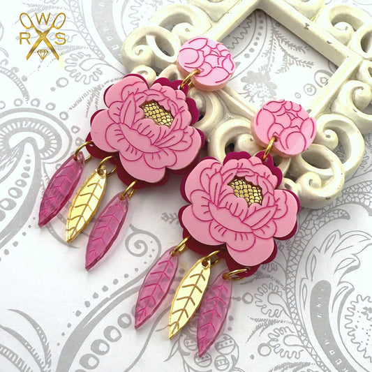 Luxe Petals Dangles in Pink