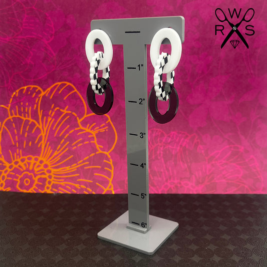 Manhattan Links Dangles Black and White Checkered