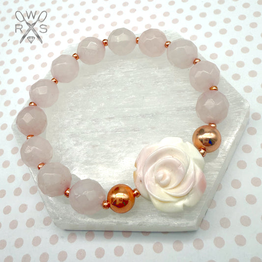 Rose Quartz Bloom Bracelet