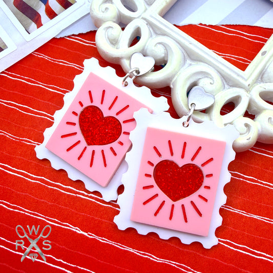 Sending Love Postage Stamp Dangles