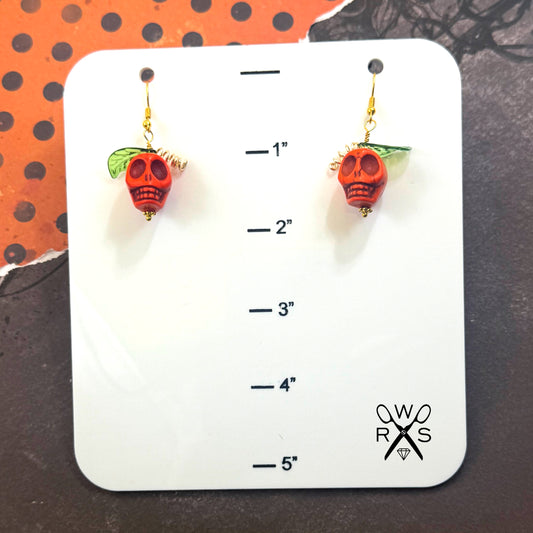 Skull Pumpkin Dangles