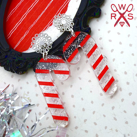 Glitter Candy Cane Dangles