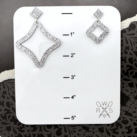 Sparkle Hoops Set in Silver Glitter