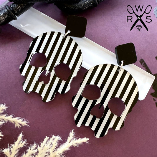 Striped Skull Dangles