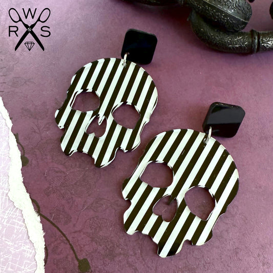 Striped Skull Dangles