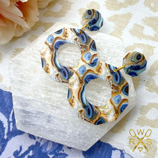 Tahiti Dangles in Geode Print