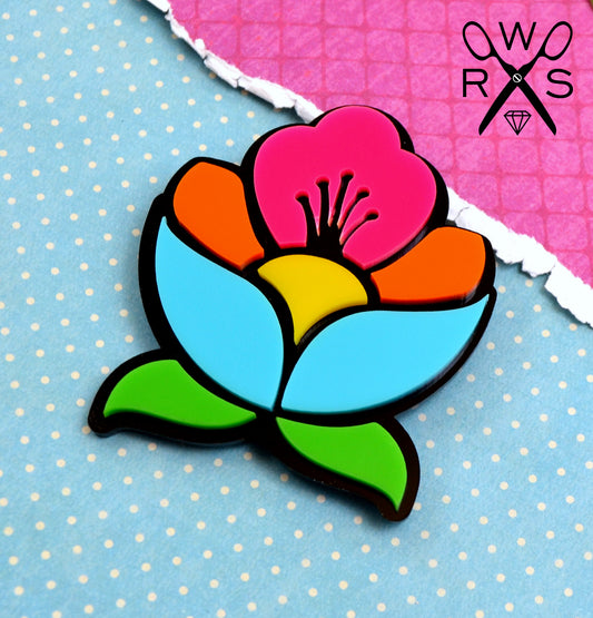 Vibrant Bloom Brooch - Laser Cut Acrylic Brooch
