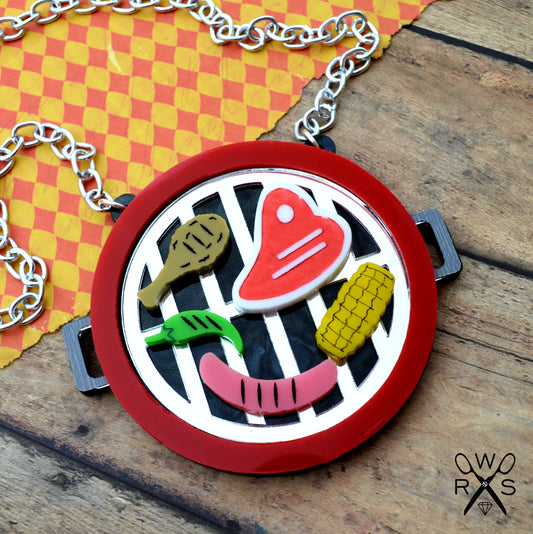 Damn Grill, You're HOT! - Laser Cut Acrylic Statement Necklace