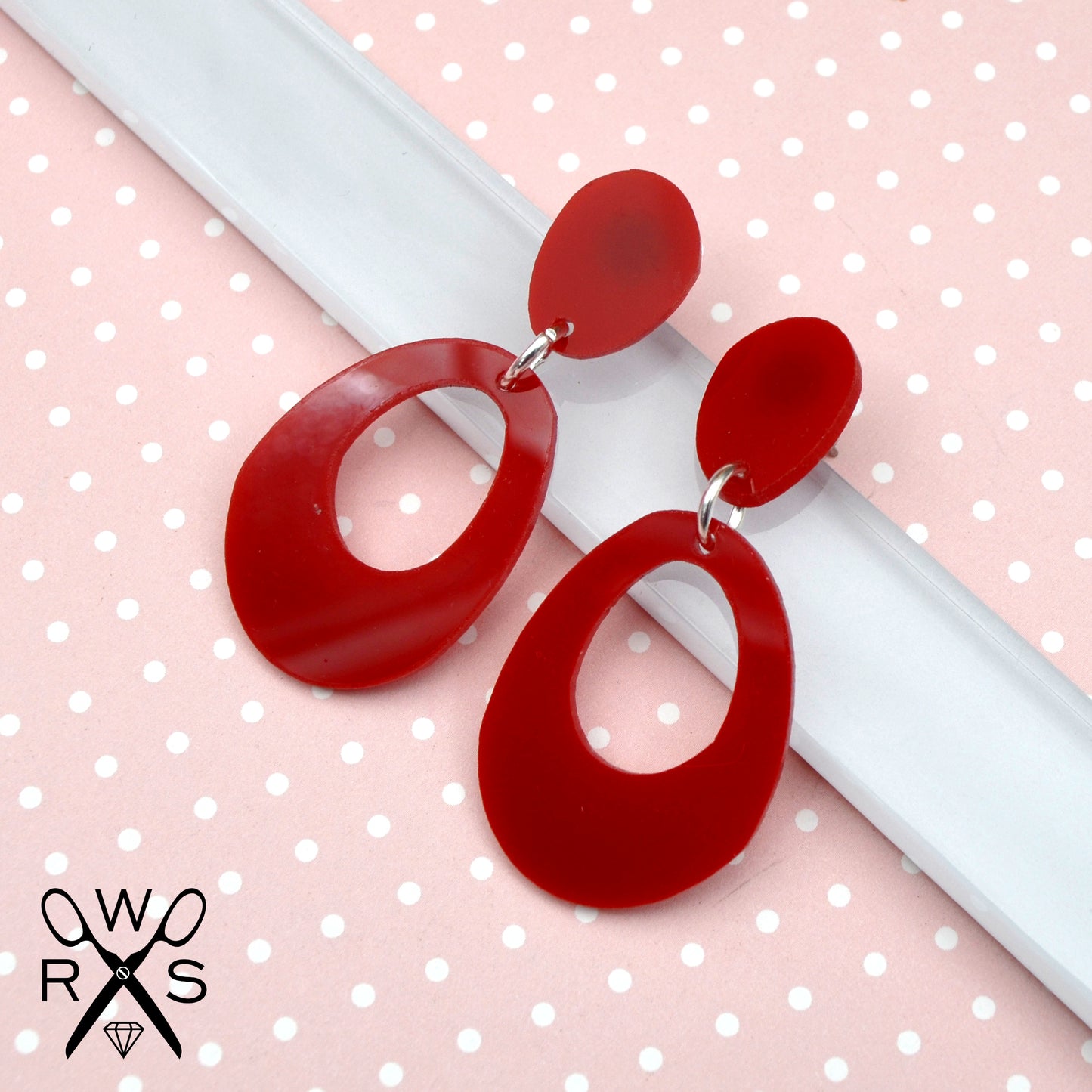 Everyday Dangle in Red Laser Cut Acrylic