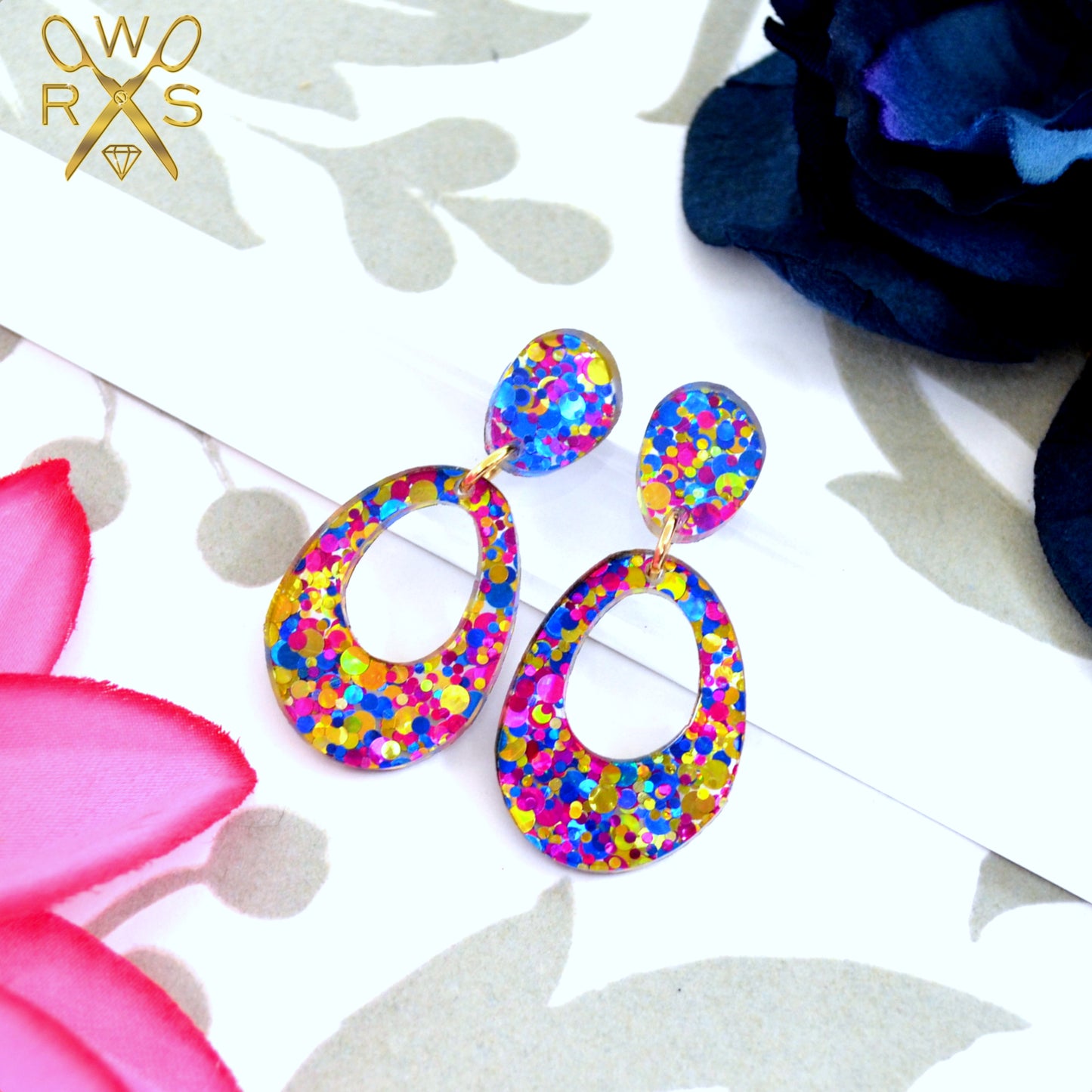 Everyday Dangle in Party Confetti Laser Cut Acrylic