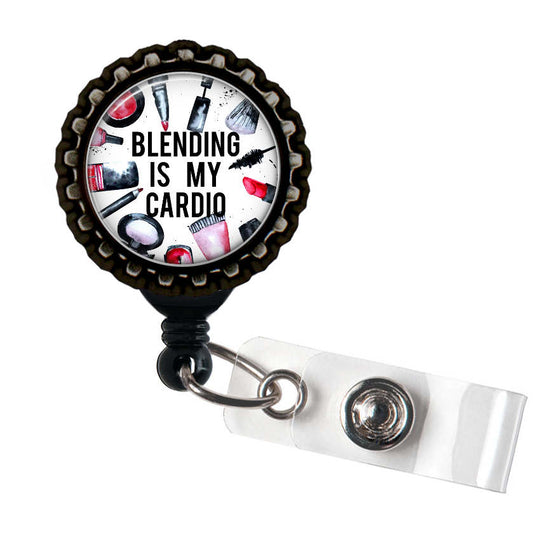 Blending is my Cardio Black Retractable Badge Reel ID Holder