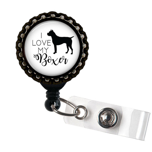 Boxer Black Resin Retractable Badge Reel ID Holder