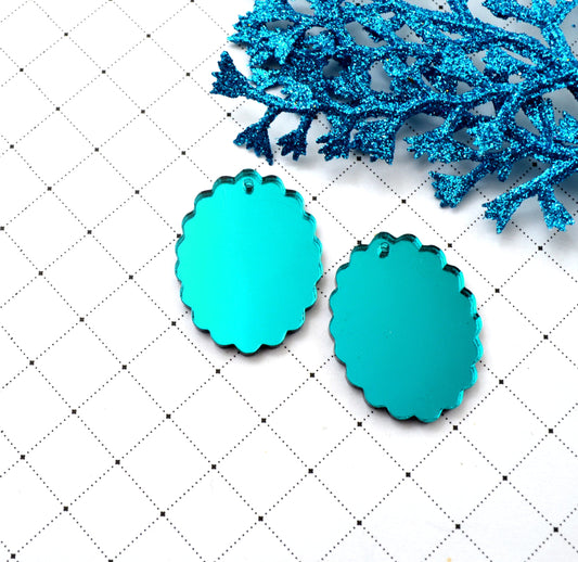 TEAL CAMEOS 18x25 mm Frame Settings Mirrored Laser Cut Acrylic