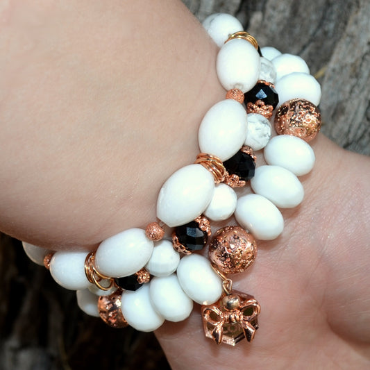 SALE Watch Beaded Band 38mm Rose Gold Bracelet Stack