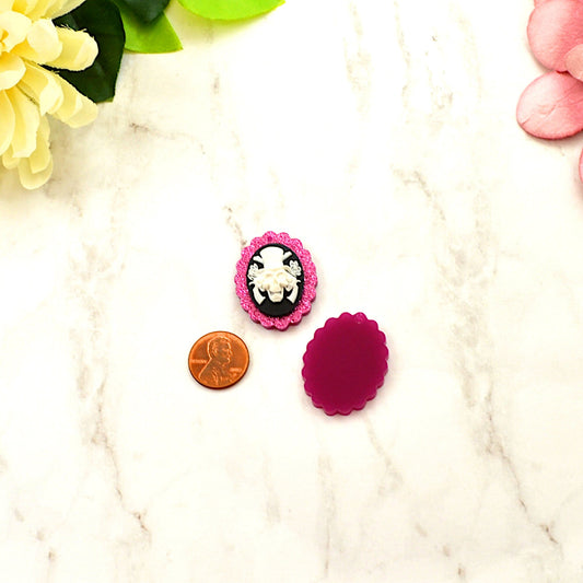 MAGENTA GLITTER CAMEOS 18x25 mm Frame Settings Laser Cut Acrylic