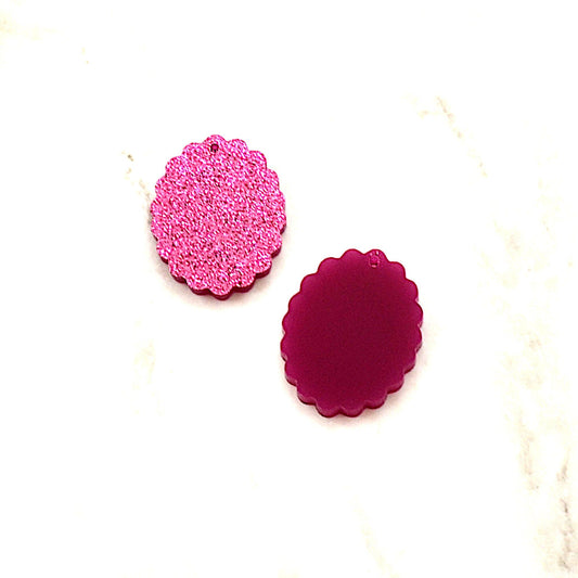 MAGENTA GLITTER CAMEOS 18x25 mm Frame Settings Laser Cut Acrylic