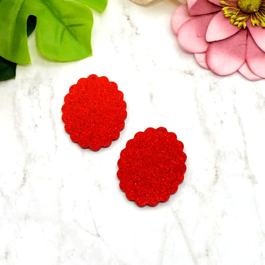 RED GLITTER CAMEOS - 30x40 mm Frame Settings - Laser Cut Acrylic