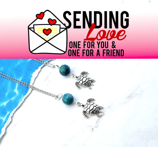 SEA TURTLE LOVE Sending Love 2 Necklace Set