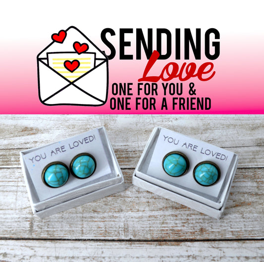 TURQUOISE STUDS Sending Love 2 Earring Set