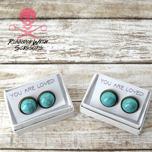 TURQUOISE STUDS Sending Love 2 Earring Set